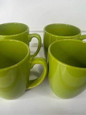 Corelle Lime Green Ceramic Mug Set of 4